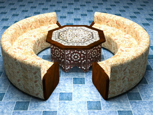 Authentic Dining Set 3D मॉडल