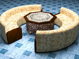 Authentic Dining Set 3D Model