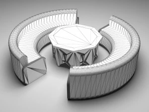 Authentic Dining Set 3D Model