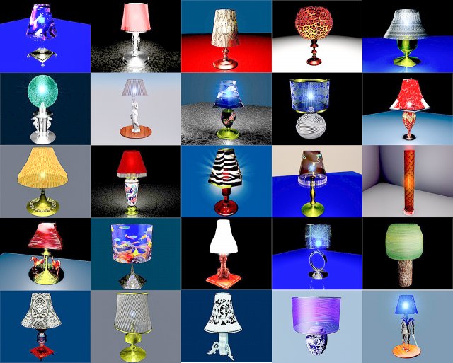 Lampshade Pack - 80 Pieces 3D Model .c4d .max .obj .3ds .fbx .stl .blend 
