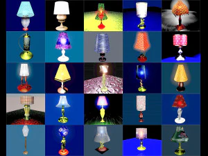 Lampshade Pack - 80 Pieces 3D Model