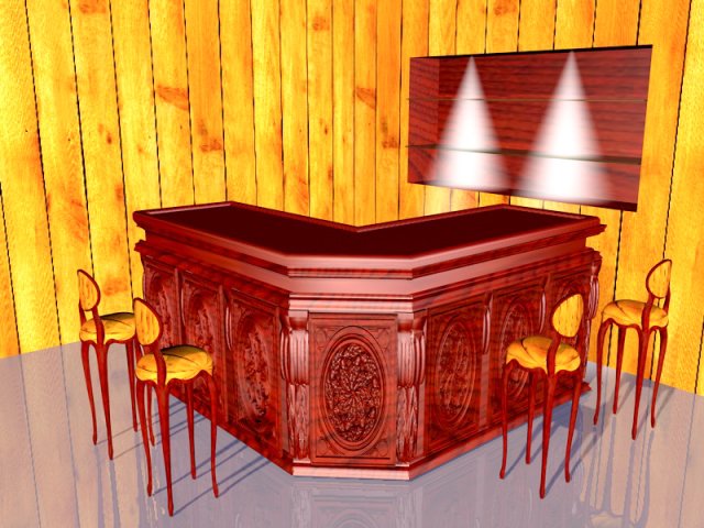 American Bar 4 Model 3D .c4d .max .obj .3ds .fbx .stl .blend 