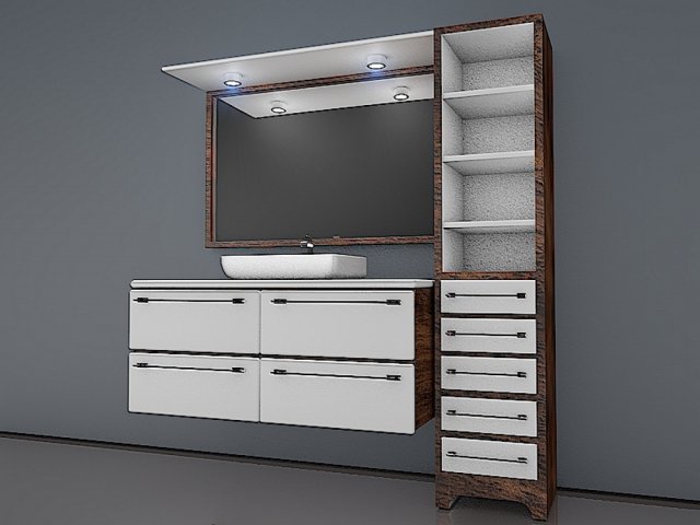 Bathroom Cabinet Model 3D .c4d .max .obj .3ds .fbx .stl .blend 