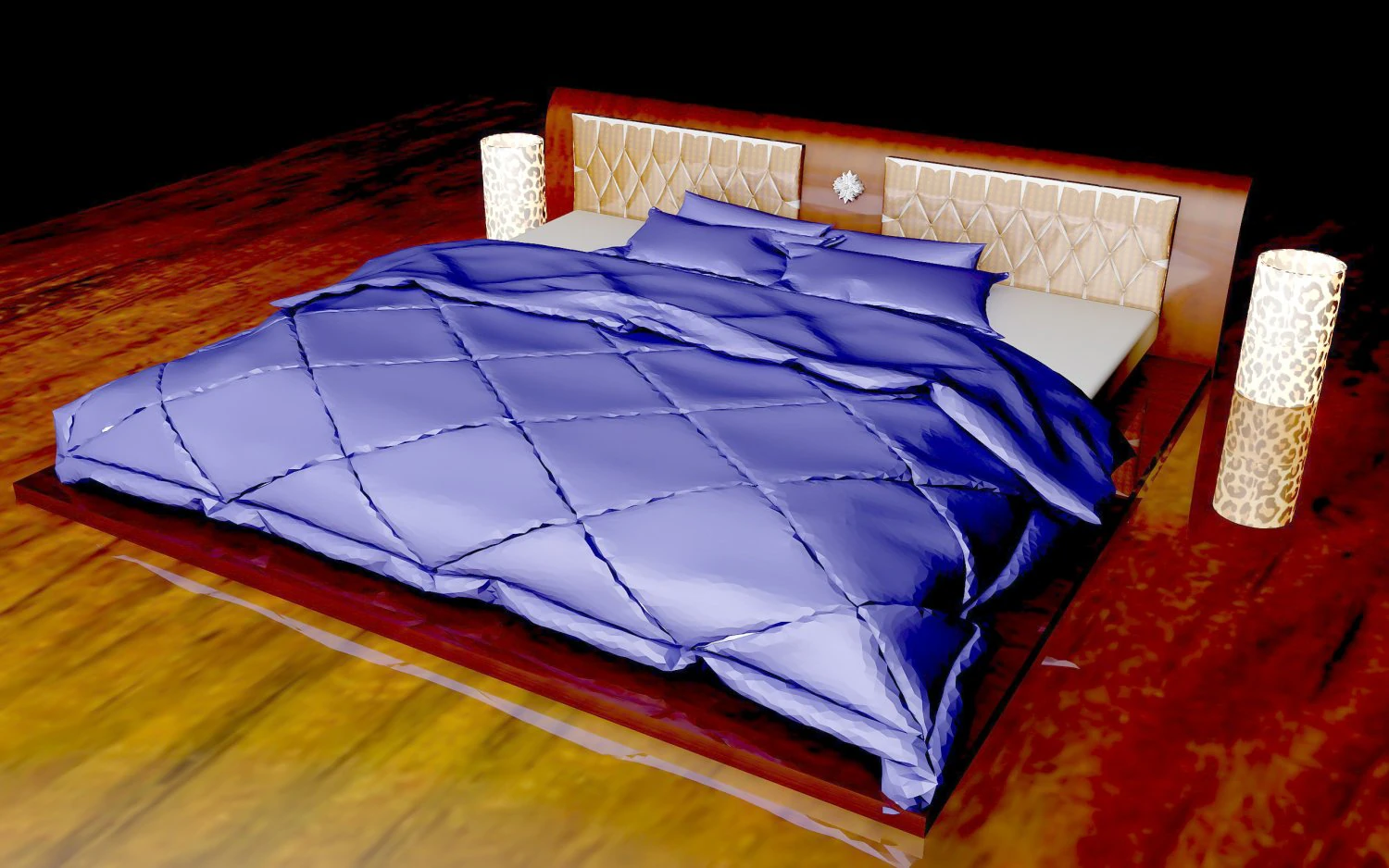 Bed Tokyo 3D Model .c4d .max .obj .3ds .fbx .stl .blend 