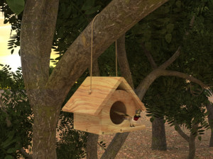 Bird House in Forest Modelo 3D