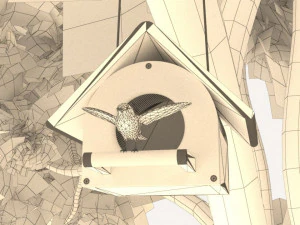 Bird House in Forest 3D Model
