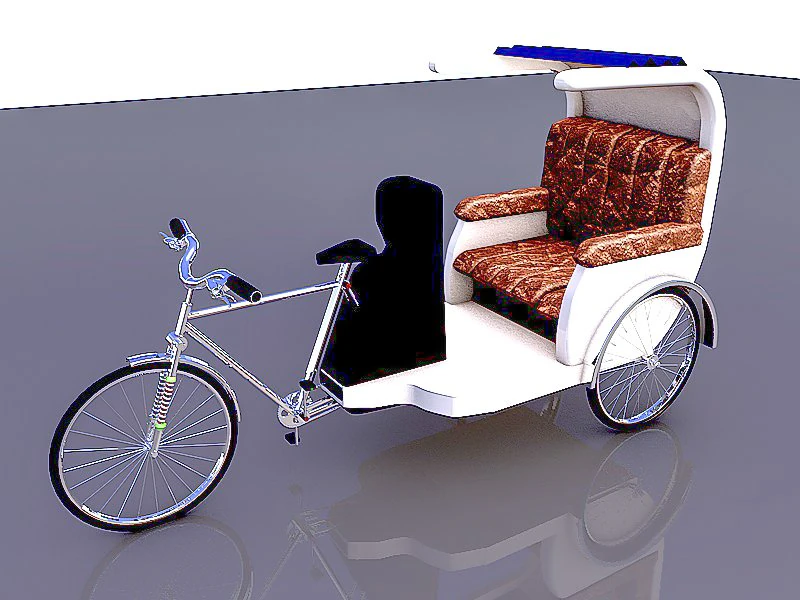 Bike Rickshaw 2 3D Model .c4d .max .obj .3ds .fbx .stl .blend 