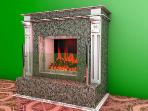 暖炉 4 3Dモデル