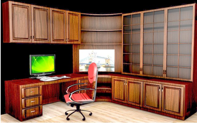 Home Office 3 3D Model .c4d .max .obj .3ds .fbx .stl .blend 