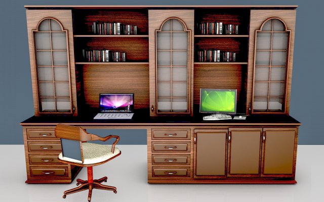 Home Office 5 3D Model .c4d .max .obj .3ds .fbx .stl .blend 
