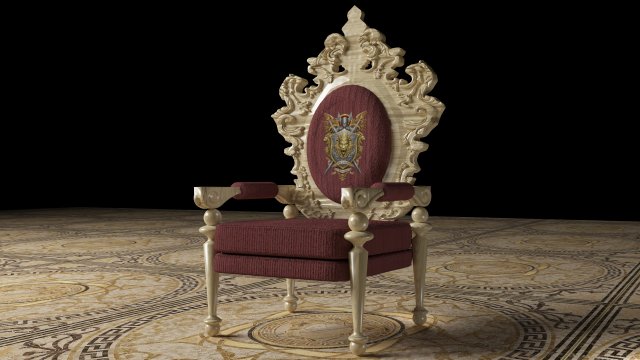 King Throne 5 - 4K 3D-Modell .c4d .max .obj .3ds .fbx .stl .blend 