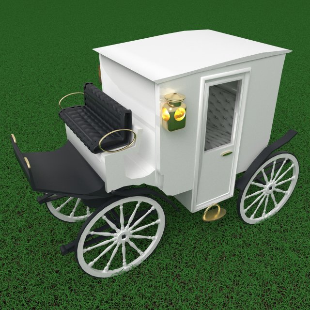 White Lady Carriage 3Dモデル .c4d .max .obj .3ds .fbx .stl .blend 