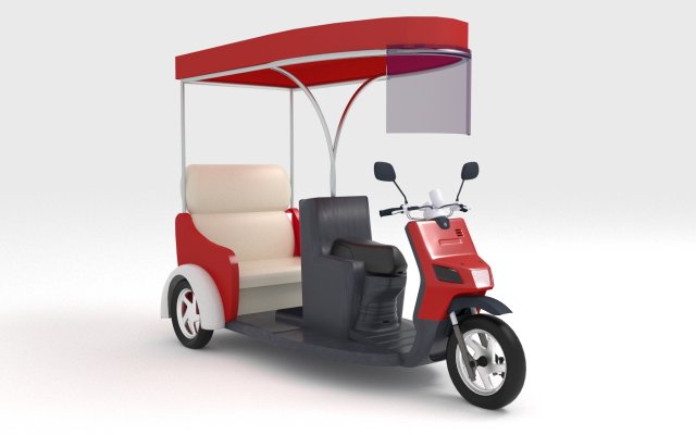 Mototaxi 3D Модель .c4d .max .obj .3ds .fbx .stl .blend 