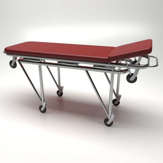 Ambulance Stretcher 3D 모델 .c4d .max .obj .3ds .fbx .stl .blend 