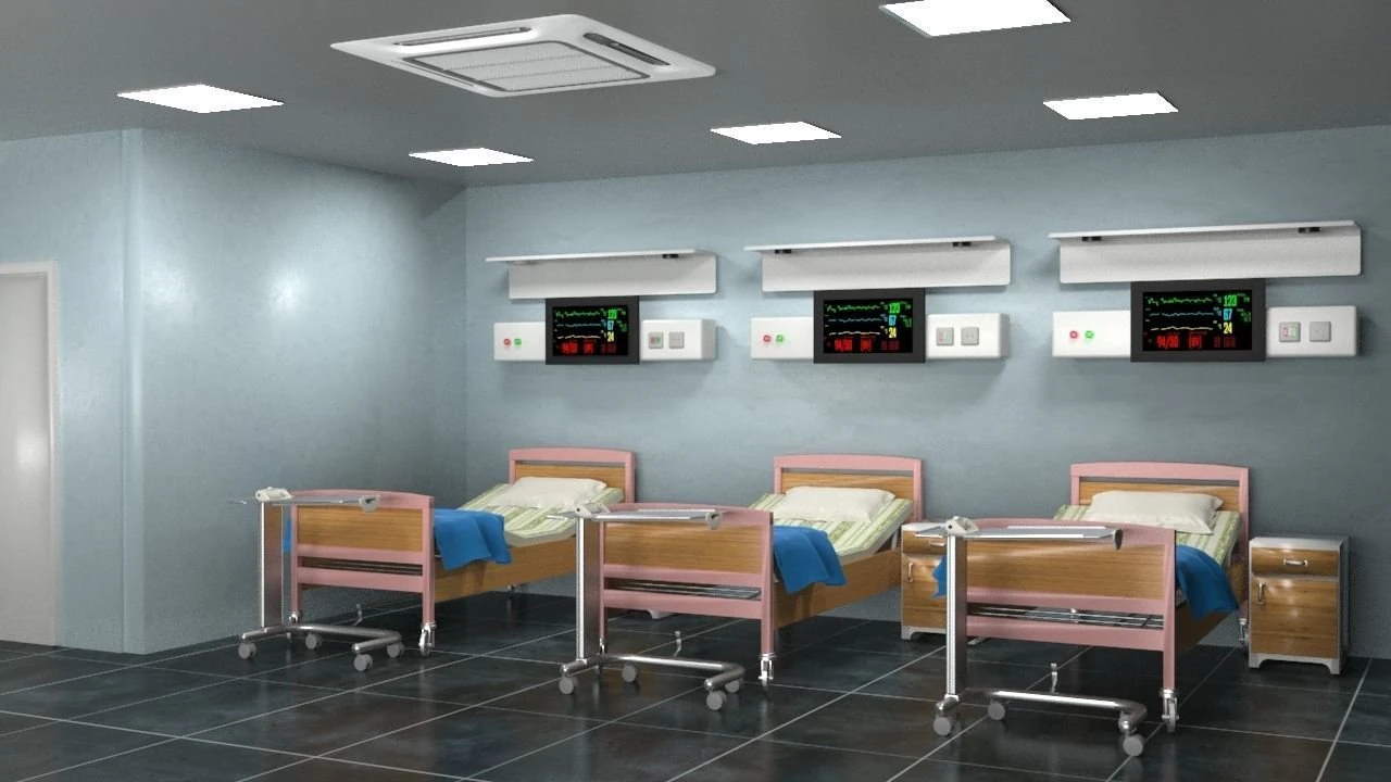 Hospital Ward 2 3D Model .c4d .max .obj .3ds .fbx .stl .blend