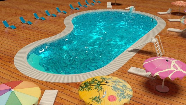 Swimming Pool Modello 3D .c4d .max .obj .3ds .fbx .stl .blend 