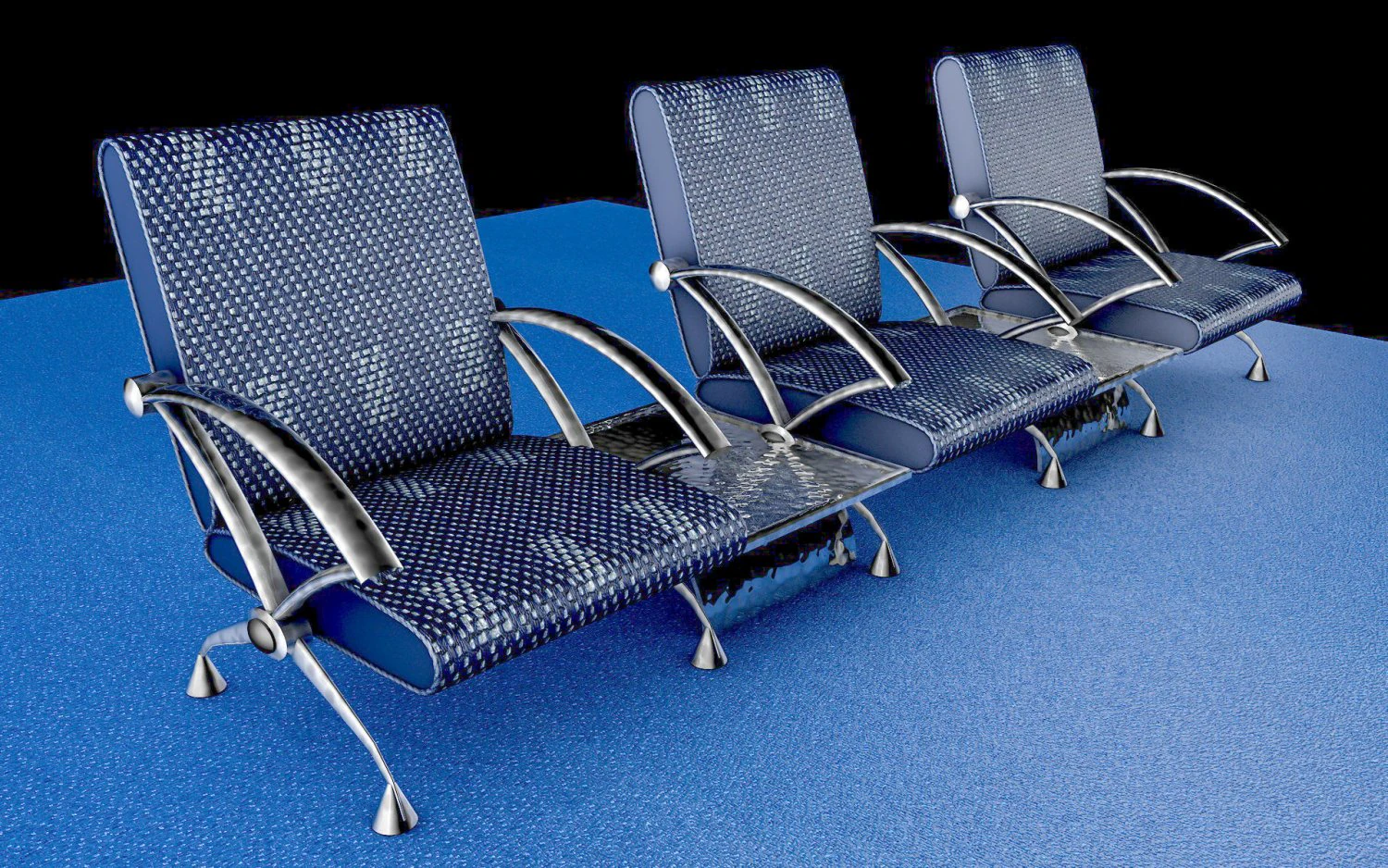 Airport Chairs 2 3D Model .c4d .max .obj .3ds .fbx .stl .blend 