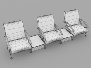 Airport Chairs 2 3D Модель