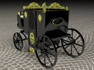 Horse Carriage of Count Dracula 4K 3D Model