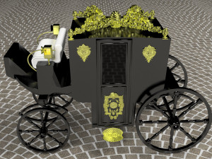 Horse Carriage of Count Dracula 4K 3D Model