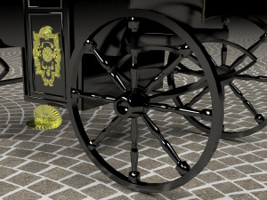 Horse Carriage of Count Dracula 4K 3D Model