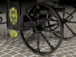 Horse Carriage of Count Dracula 3D Model