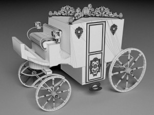 Horse Carriage of Count Dracula 4K 3D Model
