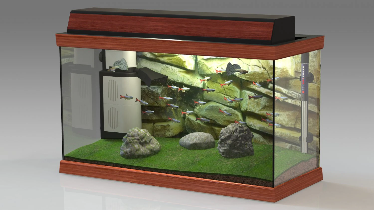 Aquarium 4K 3D Model .c4d .max .obj .3ds .fbx .stl .blend 