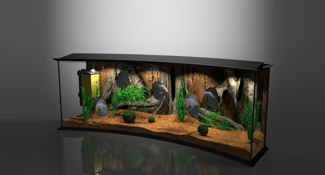 Panoramic Aqua Tank 3D-Modell .c4d .max .obj .3ds .fbx .stl .blend 