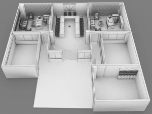 办公楼层 3D 模型