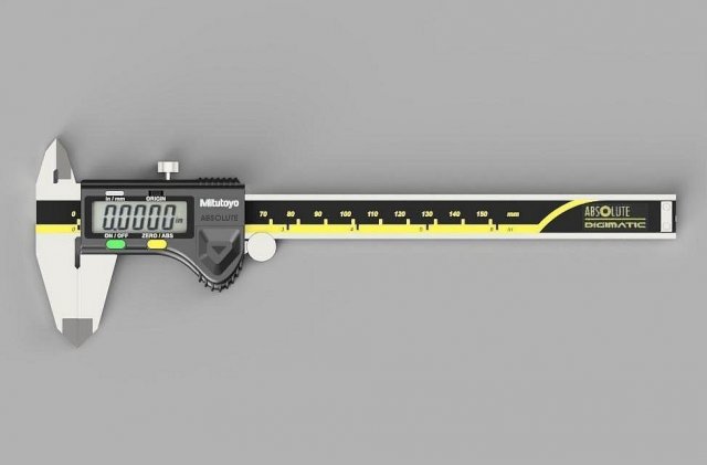 Digital Caliper 3D Модель .c4d .max .obj .3ds .fbx .stl .blend 