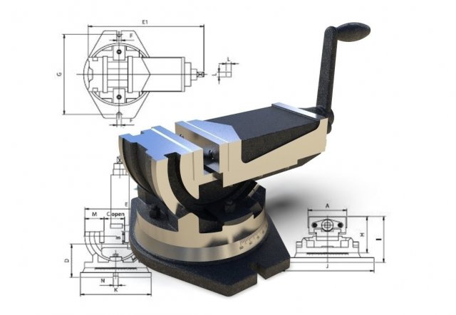 Machine Vise Modèle 3D .c4d .max .obj .3ds .fbx .stl .blend 