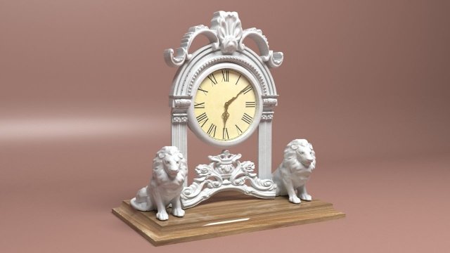 Lioned Clock 3D मॉडल .c4d .max .obj .3ds .fbx .stl .blend 