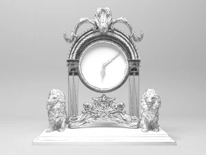 Lioned Clock 3D Model