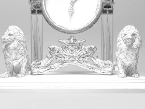 Lioned Clock 3D Model