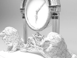 Lioned Clock 3D Model