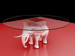 코끼리 커피 테이블 3D 모델