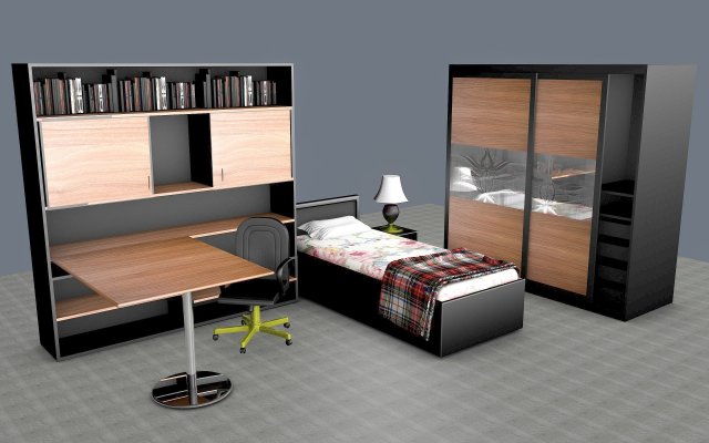 Teenage Bedroom 3D 모델 .c4d .max .obj .3ds .fbx .stl .blend 