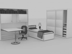Teenage Bedroom 3D Model