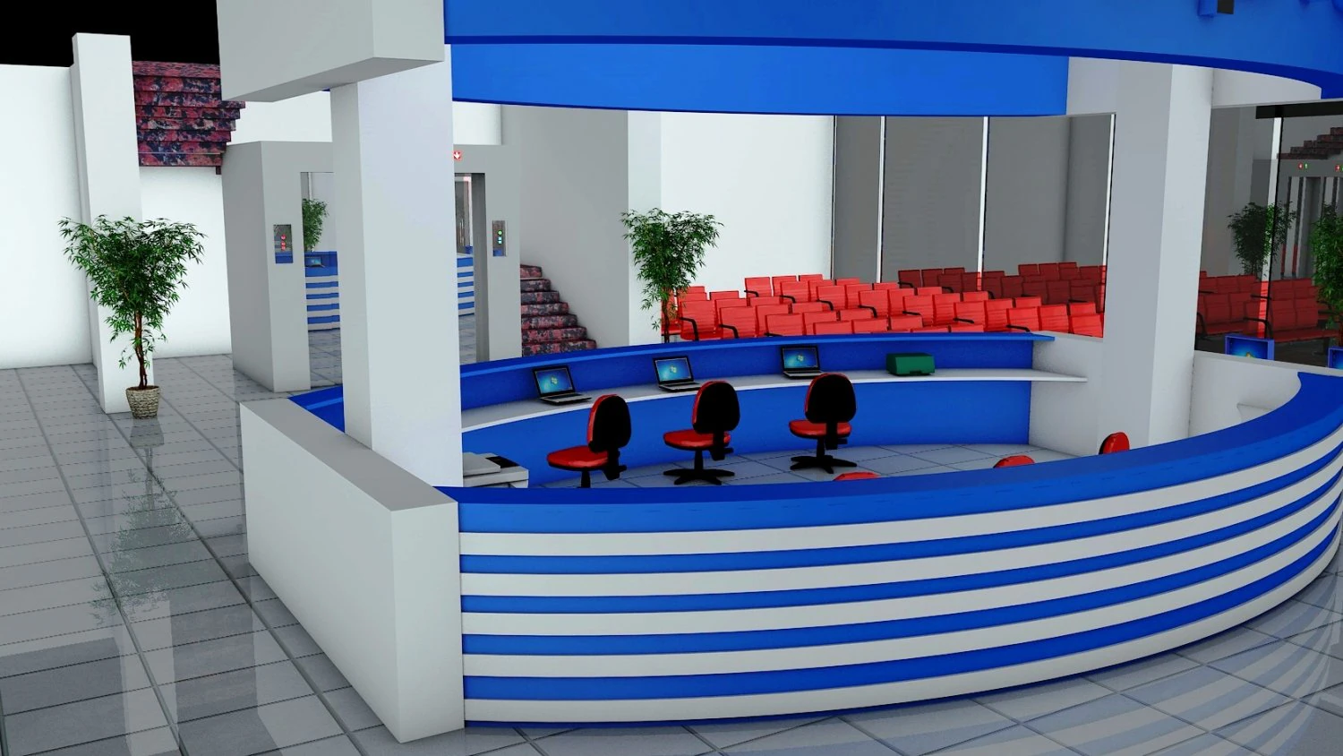 Hospital Floor 3D Model .c4d .max .obj .3ds .fbx .stl .blend 