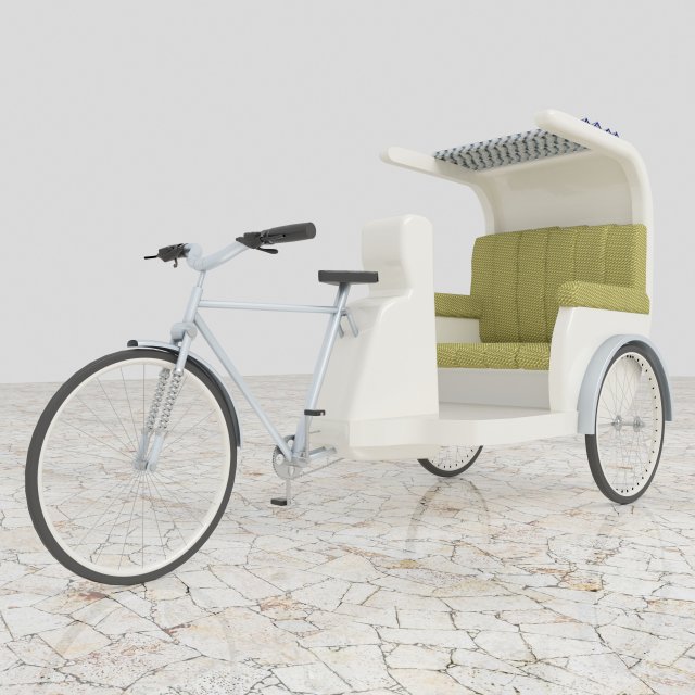Bike Rickshaw 5 - 4K 3Dモデル .c4d .max .obj .3ds .fbx .stl .blend 