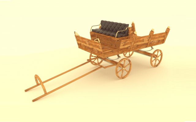 Pony Carriage 3D Model .c4d .max .obj .3ds .fbx .stl .blend 