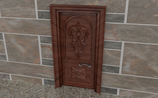 Exterior Door 3D Model .c4d .max .obj .3ds .fbx .stl .blend 