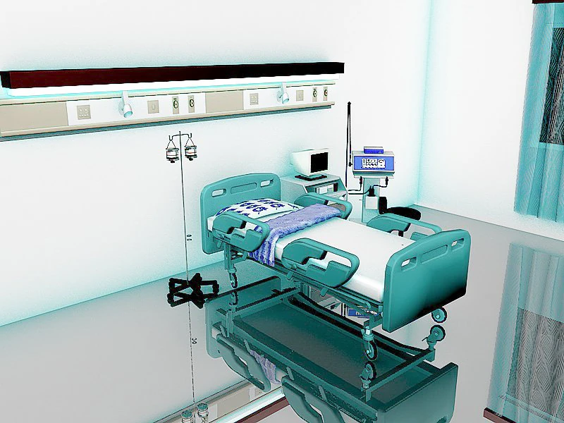 Intensive Care Unit 3D Model .c4d .max .obj .3ds .fbx .stl .blend 