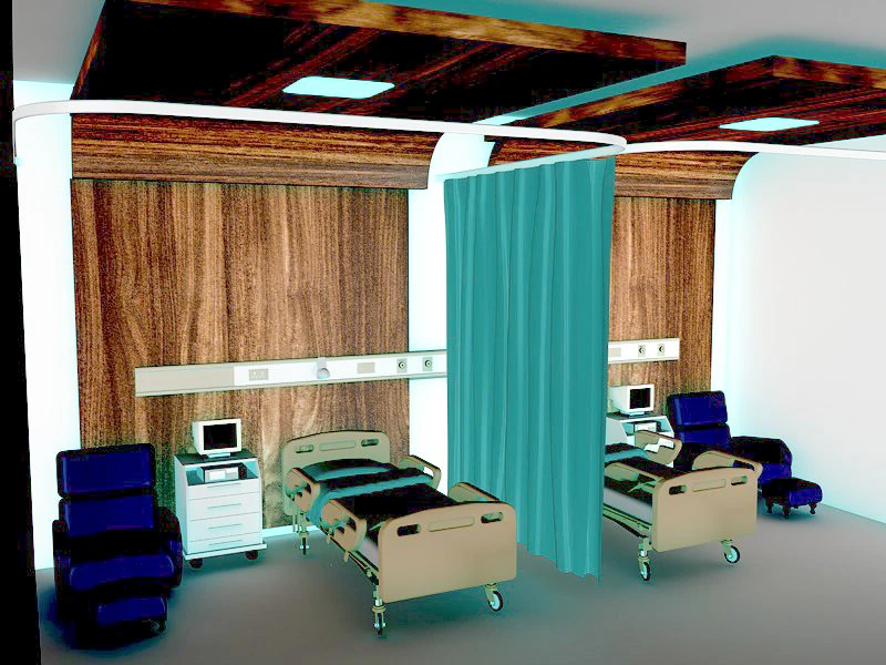 Hospital Ward 3 3D Model .c4d .max .obj .3ds .fbx .stl .blend