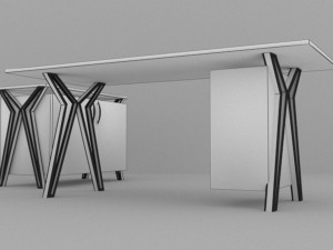 Glass Office Desk 3D Модель