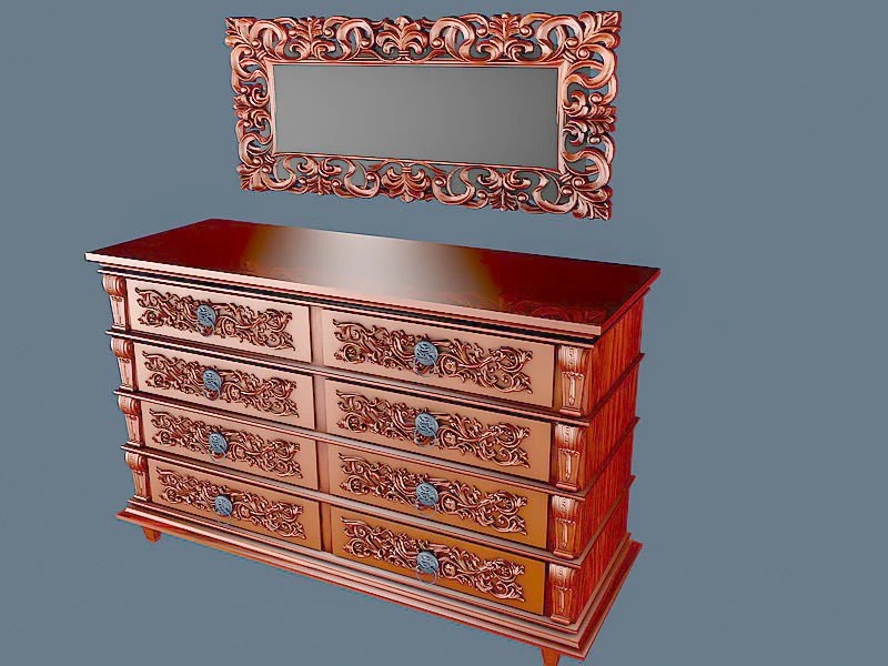 Mirrored Console 3D Model .c4d .max .obj .3ds .fbx .stl .blend 