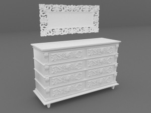Mirrored Console 3D Model