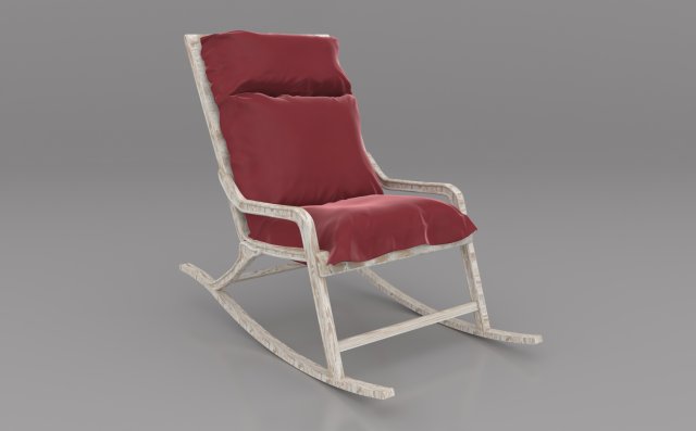 Rocking Chair 3 3D Model .c4d .max .obj .3ds .fbx .stl .blend 