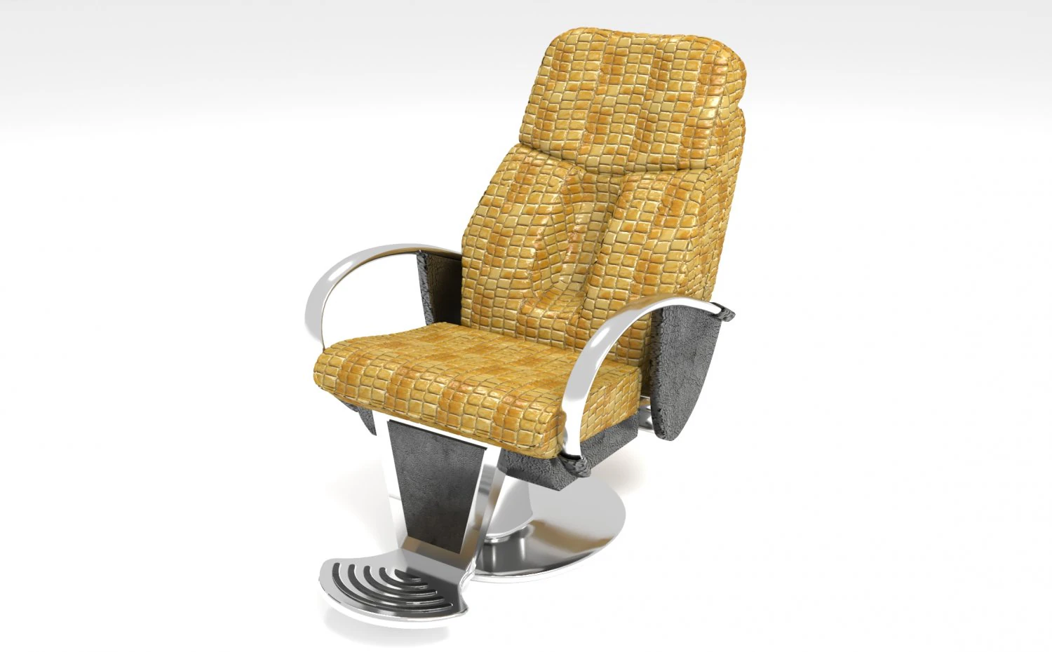 Snakeskin Barber Chair 3D Model .c4d .max .obj .3ds .fbx .stl .blend